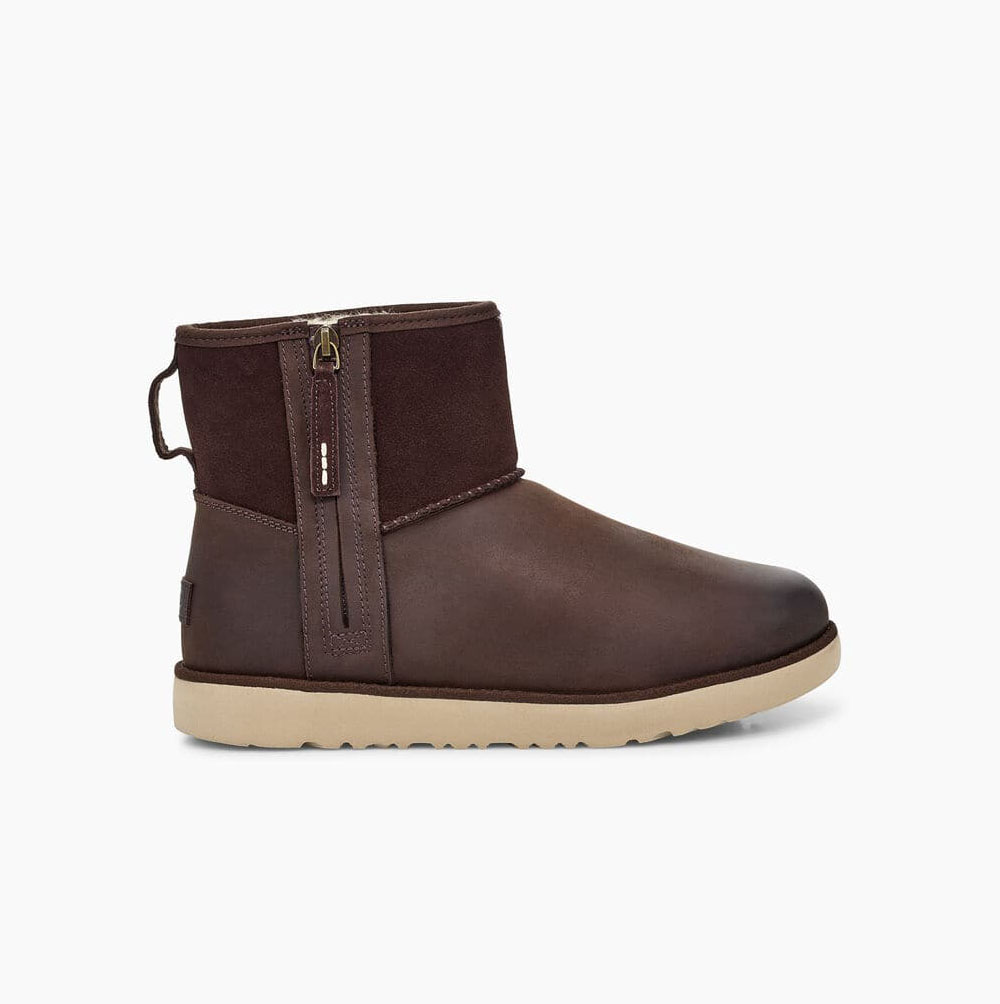 UGG Classic Mini Zip Brown Boots for Men (PIBH65240)